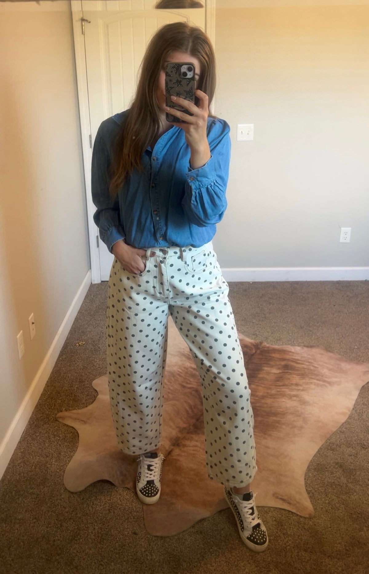 Polka Dot Barrel Jeans