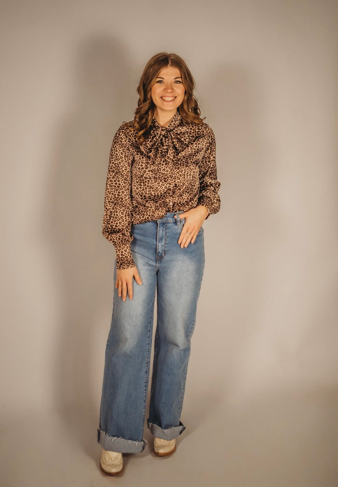 Willow Wild Satin Tie Blouse