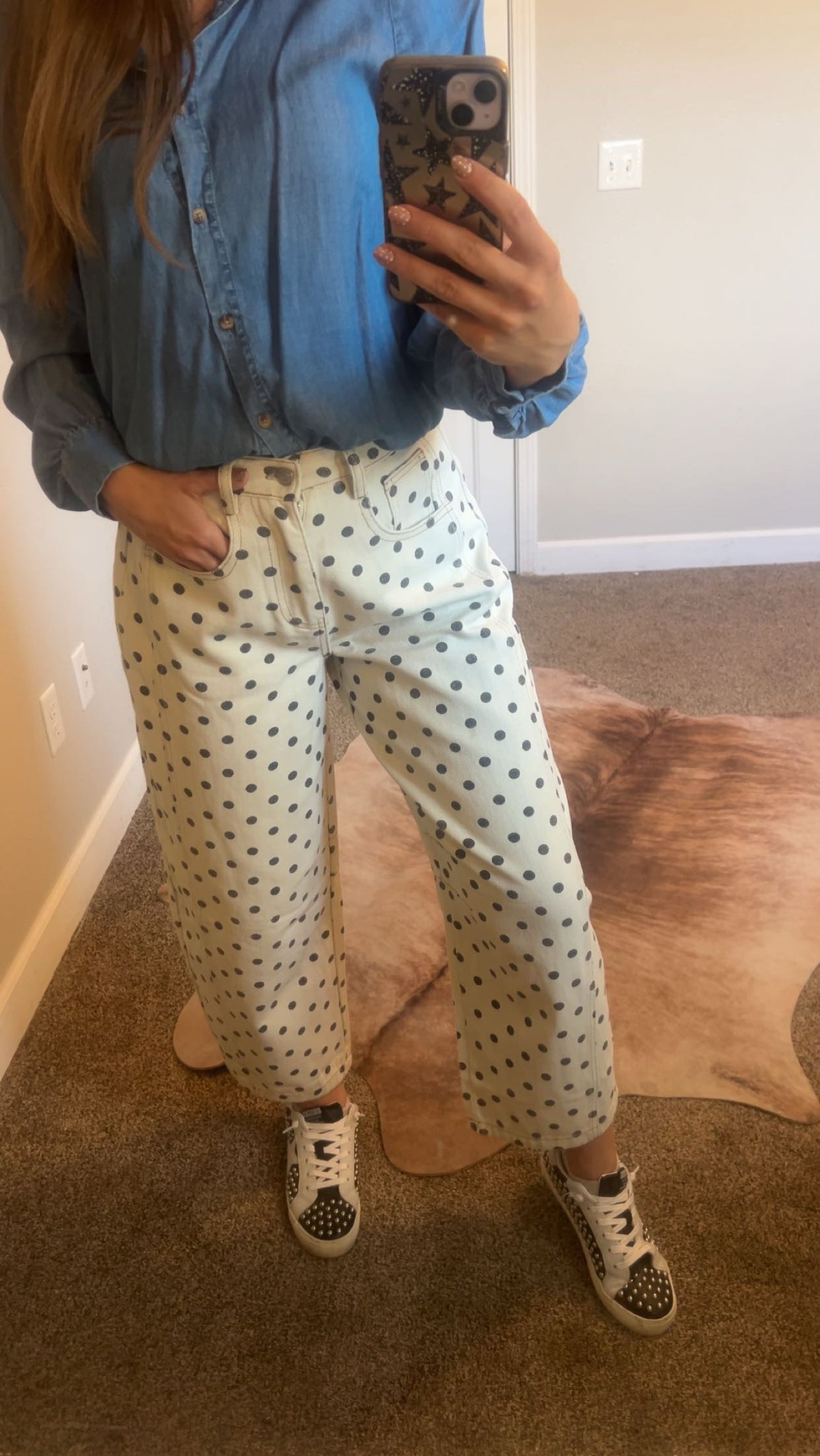 Polka Dot Barrel Jeans