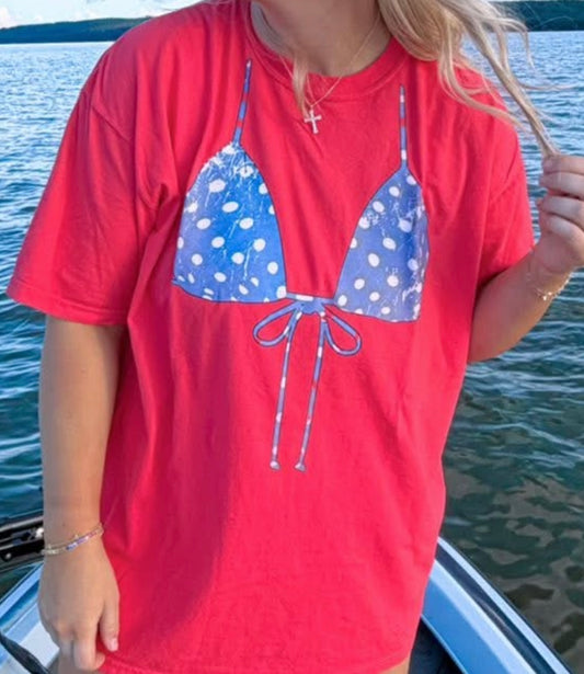 Blue Dottie Bikini Shirt